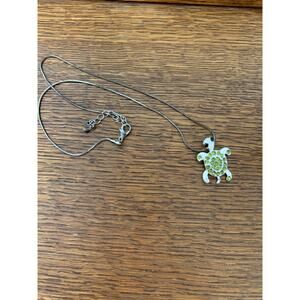 Vintage Turtle Rhinestone Pendant Necklace